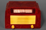 Oxblood Red with Yellow Insert Grille DeWald A-502 ’Step-Top’ Catalin Radio